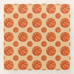 Cartoon Basketball Ball Glazen Onderzetter