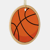Cartoon Basketball Ball Keramisch Ornament (Rechts)