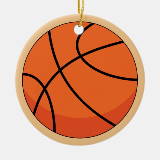 Cartoon Basketball Ball Keramisch Ornament (Voorkant)