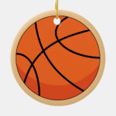 Cartoon Basketball Ball Keramisch Ornament (Achterkant)