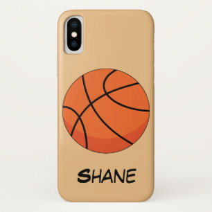 Cartoon Basketball Ball Naam toevoegen iPhone X Hoesje