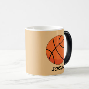 Cartoon Basketball Ball Naam toevoegen Magische Mok