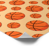 Cartoon Basketball Ball Poster (Hoek)