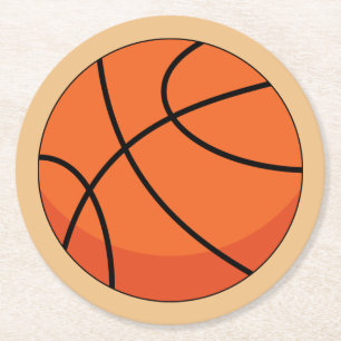 Cartoon Basketball Ball Ronde Kartonnen Onderzetter