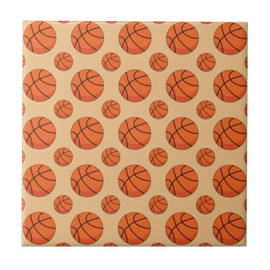 Cartoon Basketball Ball Tegeltje (Voorkant)