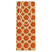 Cartoon Basketball Ball Wijn Cadeautas (Achterkant)