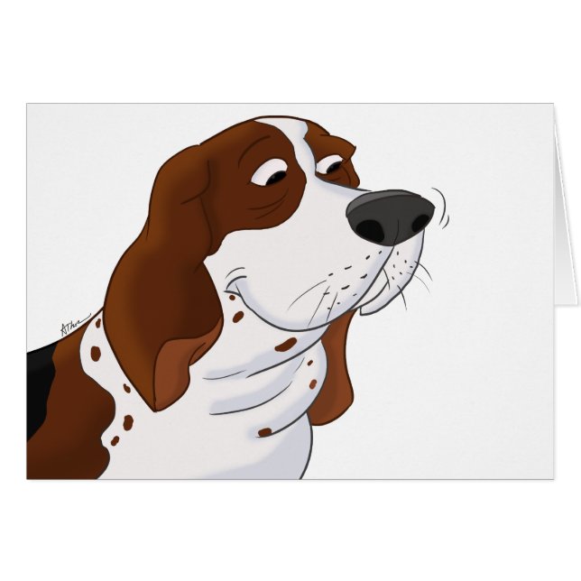 Cartoon Basset Hond (Voorkant Horizontaal)