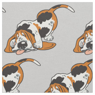 cartoon Basset Hound Stof