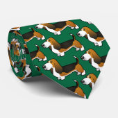 Cartoon Basset Hound Stropdas (Opgerold)