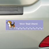 Cartoon Beagle Bumpersticker (Op auto)