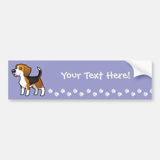 Cartoon Beagle Bumpersticker (Voorkant)