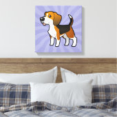 Cartoon Beagle Canvas Afdruk (Insitu (Slaapkamer))