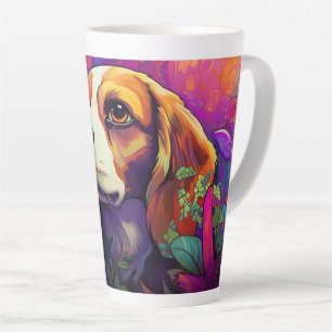 Cartoon Beagle in een Garden Latte Mok