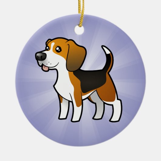 Cartoon Beagle Keramisch Ornament (Voorkant)