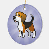 Cartoon Beagle Keramisch Ornament (Links)