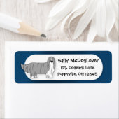 Cartoon Bearded Collie Etiket (Insitu)