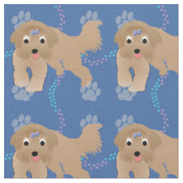Cartoon Bearded Collie Stof