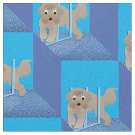 Cartoon Bearded Collie v2 Weaves Stof