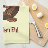 Cartoon Beaver Américain MoJo Serviettes de cuisin (Quart Plié)