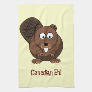Cartoon Beaver American MoJo Kitchen Towels Theedoek