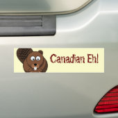 Cartoon Beaver Bumpersticker (Op auto)