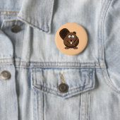 Cartoon Beaver Button (In situ)