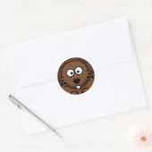 Cartoon Beaver Face Ronde Sticker (Envelop)