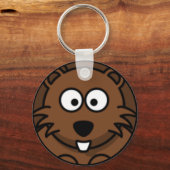 Cartoon Beaver Face Sleutelhanger (Voorkant)