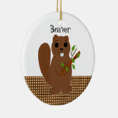 Cartoon Beaver Keramisch Ornament (Rechts)