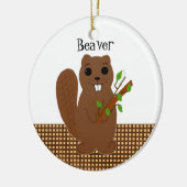 Cartoon Beaver Keramisch Ornament (Links)