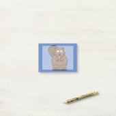 Cartoon Beaver met blauwe achtergrond Post-it® Notes (Op bureau)