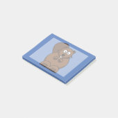 Cartoon Beaver met blauwe achtergrond Post-it® Notes (Schuin)