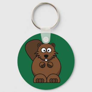 Cartoon Beaver Sleutelhanger