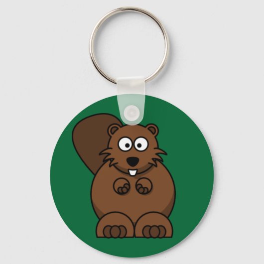 Cartoon Beaver Sleutelhanger (Voorkant)