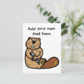 Cartoon Beaver voor Internationale Beaver Dag Briefkaart (Staand voorkant)