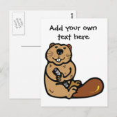 Cartoon Beaver voor Internationale Beaver Dag Briefkaart (Voorkant / Achterkant)