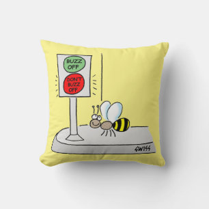 Cartoon Bee Crossing bij Licht Kinder Kwekerij Kussen
