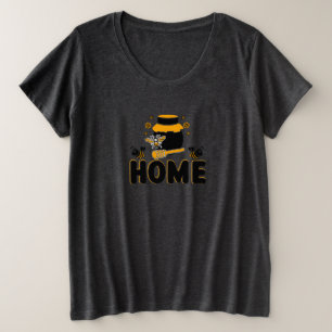 Cartoon Bee en Honey Jar "HOME" T-shirt