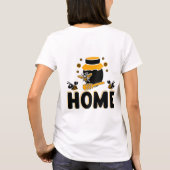 Cartoon Bee en Honey Jar "HOME" T-shirt (Achterkant)