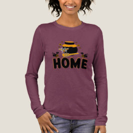 Cartoon Bee en Honey Jar "HOME" T-shirt