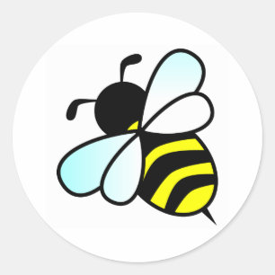 Cartoon Bee/Honeybee Ronde Sticker