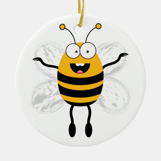 Cartoon Bee Keramisch Ornament (Voorkant)
