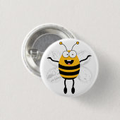 Cartoon Bee Ronde Button 3,2 Cm (Voorkant /achterkant)