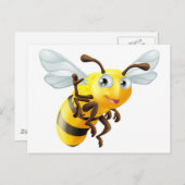 Cartoon Bee Waving Briefkaart (Voorkant / Achterkant)