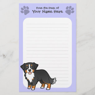 Cartoon Bernese Mountain Dog Briefpapier