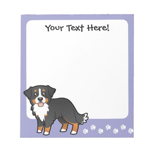 Cartoon Bernese Mountain Dog Notitieblok (Voorkant)
