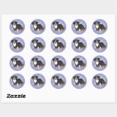 Cartoon Bernese Mountain Dog Ronde Sticker (Vel)