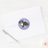 Cartoon Bernese Mountain Dog Ronde Sticker (Envelop)