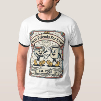 Cartoon beste vrienden voor altijd T-shirt