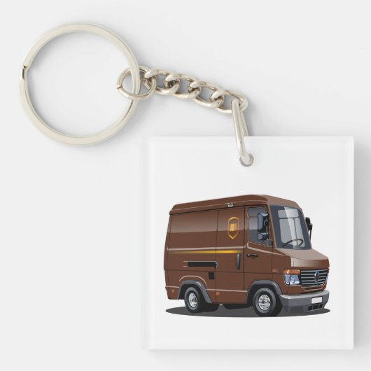 Cartoon bestelwagen sleutelhanger (voorkant)